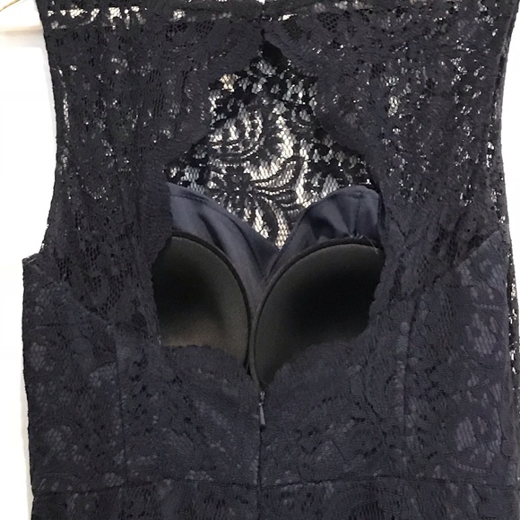 Vivian Diamond Dessy Collection Dresses & Skirts - Gorgeous Navy Blue Lace Gown Size 2